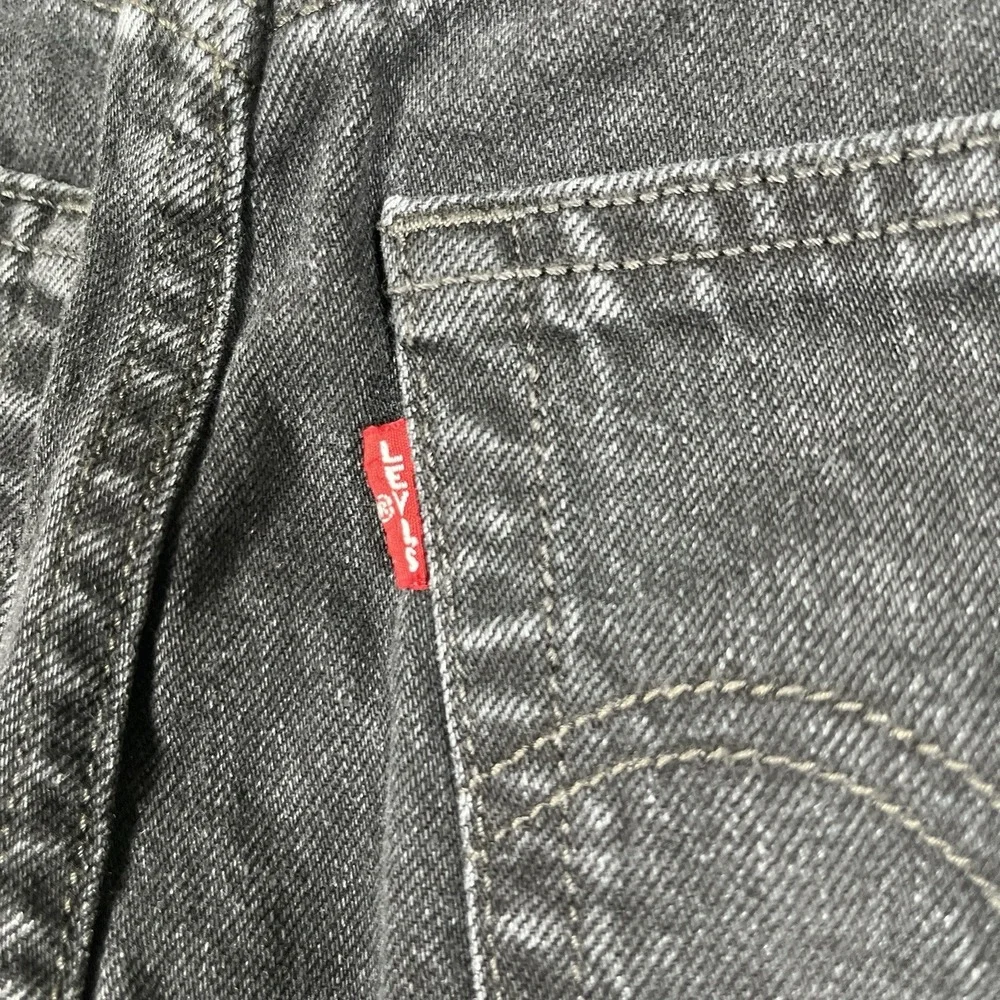 Levi's Premium Button Midi Skirt Women's 26 Black Denim Mid Rise A-Line